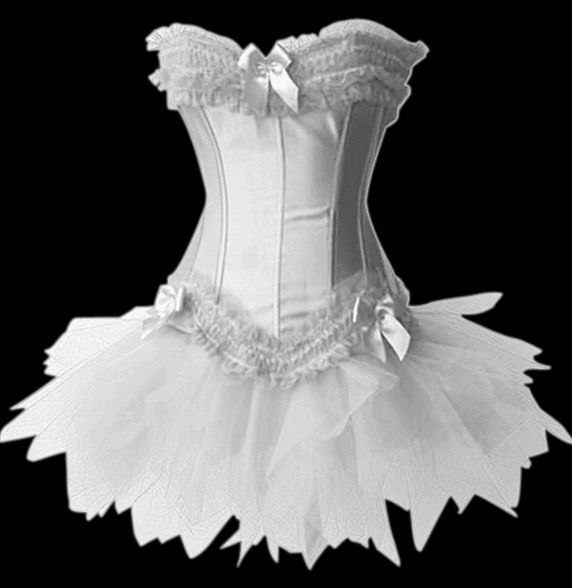 White the ruffled tutu skirt  